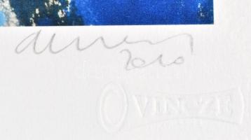 Aknay János (1949-): Festőangyal. Computer print, merített papír, jelzett, művészpéldány E.A. I/XX s...