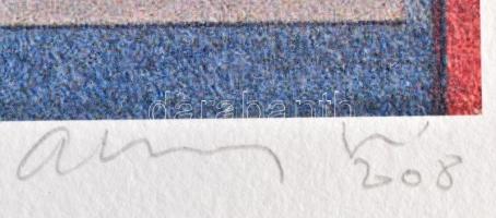 Aknay János (1949-): Szentendre (cím nélkül). Computer print, merített papír, jelzett, számozott (18...