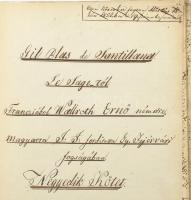 1851-1852 Incze József (1797-1886) honvéd százados kézirata: (Alain René) Le Sage: 'Gil Blas�...
