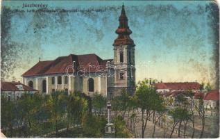 1912 Jászberény, Római katolikus templom, Szentháromság tér. Novotha Andor kiadása (EM)