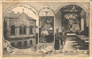 1906 Wien, Vienna, Bécs IX. Pazmaneum. Waisenhausgasse 14. / boarding school, chapel, interior. Art Nouveau (EM)