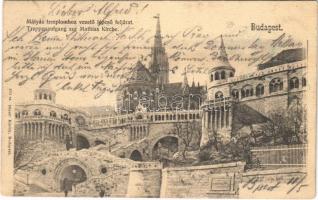 1903 Budapest I. Mátyás templomhoz vezető lépcsőfeljárat. Divald Károly 201. sz. (r)