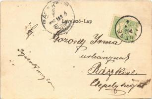 1905 Budapest, Erzsébet híd és a Gellérthegy, gőzhajó (EK)