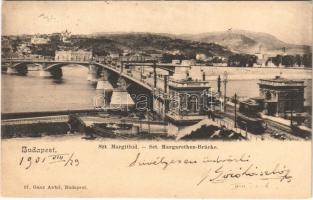 1901 Budapest, Margit híd, villamos. Ganz Antal 97. (EK)