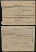 1948-1950 Isaszeg, 2 db fedeztetési jegy