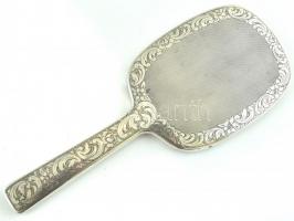 Ezüst(Ag) toalett garnitúra, kefe (2×), fésű (egy foghiány), tükör, jelzett, bruttó: 713,8 g