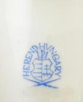 Herendi Viktória mintás porcelán kínáló, kagyló alakú kínáló tálakkal, masszív delfinfogóval, arany ...