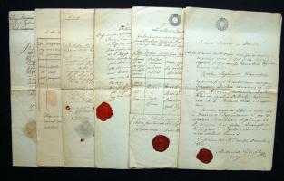 1844-1855 között íródott 6 db 15Kr szignettás papír