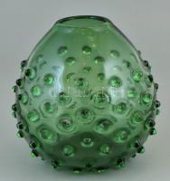 Barovier és Toso jelzéssel bütykös üveg váza, kis kopásnyomokkal, m: 15 cm