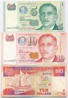 Szingapúr 1988. 10D + 1999. 5D + 10D T:III Singapore 1988. 10 Dollars + 1999. 5 Dollars + 10 Dollars C:F