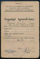 1952 Magyar Galambsport Egyesület fényképes igazolványa