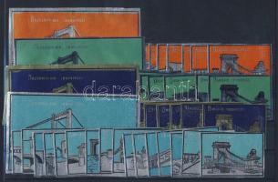 68 db gyufacímke a hidak sorozatának 4 színében