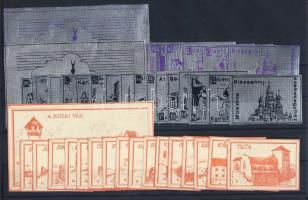 51 db gyufacímke a várak sorozatának 3 színében