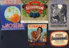 5 db régi likőrcímke