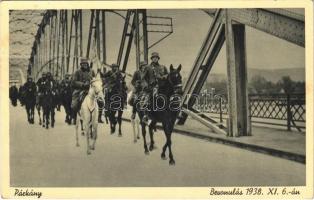 1938 Párkány, Parkan, Stúrovo; bevonulás a hídon / entry of the Hungarian troops on the bridge (Rb)