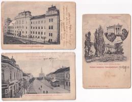 Sátoraljaújhely - 3 db RÉGI város képeslap / 3 pre-1945 town-view postcards