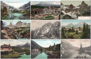 Tátra, Magas-Tátra, Vysoké Tatry; - 36 db régi használatlan szép állapotú képeslap albumban (Feitzin...