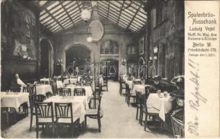 1906 Berlin, Spatenbräu-Ausschank Ludwig Vogel. Friedrichstr. 172. / restaurant interior (EK)