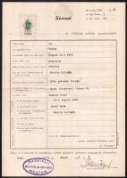 1939 Baja, Izraelita születési anyakönyvi kivonat, rajta a főrabbi aláírásával