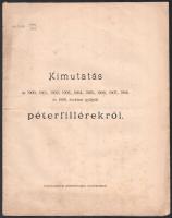 1910 Egyházi kimutatás az 1900-1909. években begyűjtött péterfillérekről, kerületek és évek szerint lebontva, Veszprém, Egyházmegyei Könyvnyomda, 16 p.