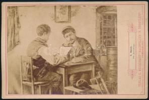 cca 1870 E. Majsch: die Judenfrage című alkotása nyomán készült fénynyomat, karton sarkán törésnyom, 11,5×17 cm