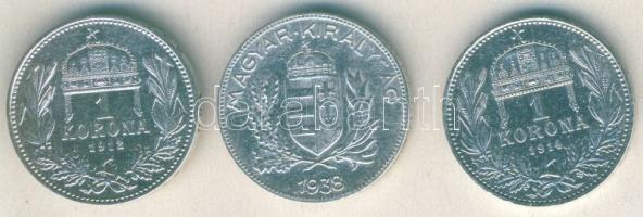 1912-38. 1K Ag (2x), 1P Ag (1x) T:2,2/3