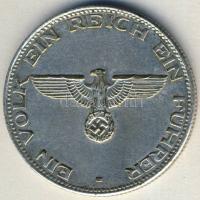 D.N. "Adolf Hitler" modern ezüstözött fém érem, fantáziakiadás T:2