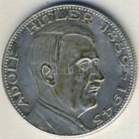 D.N. "Adolf Hitler" modern ezüstözött fém érem, fantáziakiadás T:2