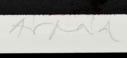 Szabados Árpád (1948-2017): Vörös ék (cím nélkül), 1992. Litográfia, papír, jelzett, számozott (127/...