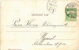 1909 Szováta, Sovata; Medve-tó tutajozókkal. Hönig Bernát kiadása / Lacul Ursu / lake with rafters (...