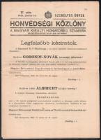 1941 Honvédségi Közlöny a Magyar Királyi Honvédség számára, 27. szám, benne érdemrend-adományozás, hősi halottak