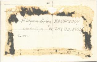 "BADACSONY" (ex SMS Balaton) oldalkerekes vontató gőzhajó felfegyverkezve aknakeresővé Mag...