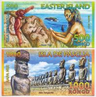 Húsvét-szigetek 2011. 500R + 1000R fantázia bankjegy T:I Easter Islands 2011. 500 Rongo + 1000 Rongo fantasy banknote C:UNC