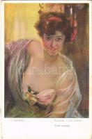1915 Rozkosz / En extase / Érett szépség / Gently erotic lady art postcard s: F. Pstrak (EK)
