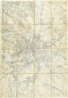 cca 1920-1930 Budapest, Szentendre és Nagytétény térképe, 1 : 75.000, M. Kir. Állami Térképészet, vászonra kasírozva, kisebb foltokkal, szakadásokkal, 76,5x53 cm