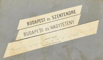 cca 1920-1930 Budapest, Szentendre és Nagytétény térképe, 1 : 75.000, M. Kir. Állami Térképészet, vá...