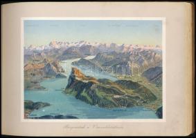 cca 1900 Luzern und und Vierwaldstättersee képes album, 20 db képpel, németül feliratozva