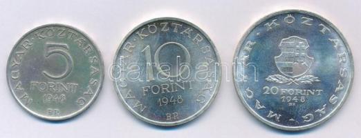 1948. 5Ft Ag "Petőfi" + 10Ft Ag "Széchenyi" + 20Ft Ag "Táncsics" "...