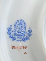 Herendi Viktória mintás három ágú gyertyatartó. Kézzel festett, jelzett, hibátlan (gyertyaviasz nyom...