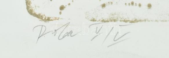 Markos András (1950-2020): Gesztusok (olvashatatlan címmel). Litográfia, papír, jelzett, számozott (...