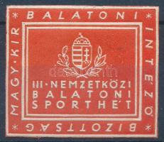 1931 III. Nemzetközi Balatoni Sporthét levélzáró / label