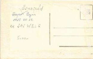 1925 Baja, Magyar Királyi Folyamőrség "SZEGED" (ex SMS Wels) őrnaszádja a kikötőben, csóna...