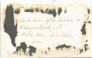 1926 Budapest III. Óbuda, cs. és kir. gőzbárka a Magyar Királyi Folyamőrség kötelékében / Dampfbarke...