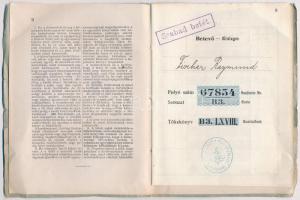 1919. "Pesti Hazai Első Takarékpénztár-Egyesület - Terézvárosi fiók" betéti könyve bejegyz...