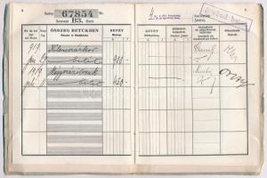 1919. "Pesti Hazai Első Takarékpénztár-Egyesület - Terézvárosi fiók" betéti könyve bejegyz...