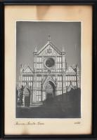 1937 Firenze, Santa Croce templom, kartonra ragasztott fotó, 18×13 cm