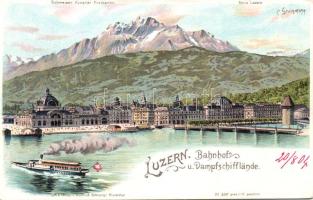 Luzern Railway-station Litho