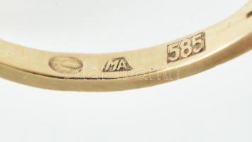 14k Arany (Au) gyűrű édesvízi tenyésztett gyönggyel ékítve (ragasztott),m: 55 . Jelzett. bruttó: 2g