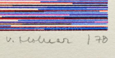 Molnár Vera (1924): Mikrokosmos E, 1978. Szitanyomat, papír. Jelzett. A Hommage á Bartók mappából. 1...