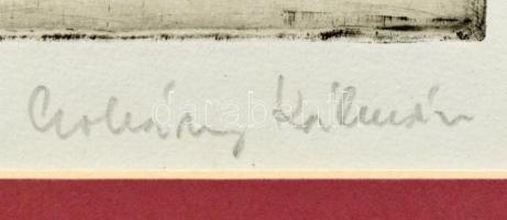 Csohány Kálmán (1925-1980): Betlehemesek. Rézkarc, papír, jelzett, számozott (47/50), paszpartuban. ...